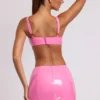 Falda de vinilo con abertura en el muslo Nyx en rosa