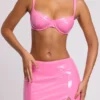 Falda de vinilo con abertura en el muslo Nyx en rosa