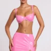 Falda de vinilo con abertura en el muslo Nyx en rosa