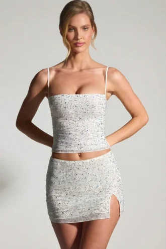 Falda Inina con adornos en blanco