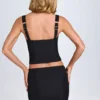 Falda Issa de talle bajo y corte curvo en negro