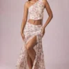 Falda larga asimétrica con fruncidos Romy con estampado floral Primrose