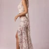 Falda larga asimétrica con fruncidos Romy con estampado floral Primrose