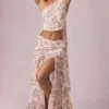 Falda larga asimétrica con fruncidos Romy con estampado floral Primrose