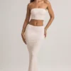 Top corto sin tirantes Verna de modal con estampado de rayas