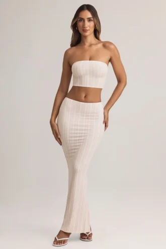 Falda larga de talle medio Blake Modal con estampado de rayas