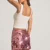 Falda Lunara con adornos de lentejuelas en rosa
