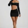 Falda Mari Modal con cintura asimétrica en negro