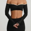 Falda Mari Modal con cintura asimétrica en negro