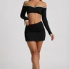 Falda Mari Modal con cintura asimétrica en negro