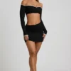 Falda Mari Modal con cintura asimétrica en negro
