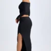 Falda maxi de talle bajo Carolina Modal en negro