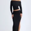Falda maxi de talle bajo Carolina Modal en negro