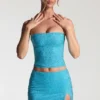 Falda micro de talle medio con adornos Inina en azul aguamarina