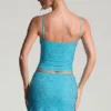 Falda micro de talle medio con adornos Inina en azul aguamarina