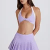 Falda-pantalón de tenis plisada de talle bajo Soft Active en color lila