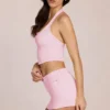 Falda-pantalón de vaquero de talle bajo Virella en rosa flor