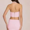 Falda-pantalón de vaquero de talle bajo Virella en rosa flor