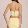 Falda-pantalón vaquera de talle bajo Virella en amarillo limón