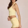 Falda-pantalón vaquera de talle bajo Virella en amarillo limón