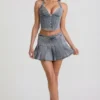 Falda plisada de talle bajo Laika en azul claro