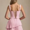 Falda plisada en capas de talle bajo Nada en rosa suave