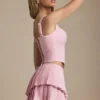 Falda plisada en capas de talle bajo Nada en rosa suave