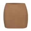 Falda slip micro mini de malla suave de Intimates con talle bajo en color almendra