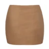 Falda slip micro mini de malla suave de Intimates con talle bajo en color almendra