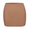 Falda slip micro mini de malla suave y talle bajo de Intimates en color miel