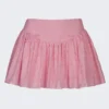Falda Thia con detalle de lazo y bordado inglés en rosa suave