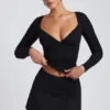 Faldapantalón mini de corte A Solene en modal negro