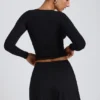 Faldapantalón mini de corte A Solene en modal negro