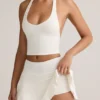 Faldita-pantalón corta con fruncidos de modal Keoni en blanco
