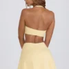 Faldita-pantalón cruzada de jersey cepillado en marmolado limón