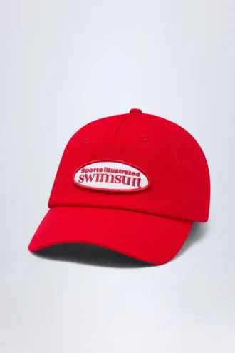 Gorra de béisbol con logotipo Lazise en rojo intenso