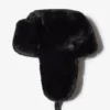 Gorro de cazador de piel sintética en negro
