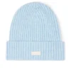 Gorro de punto acanalado en azul claro