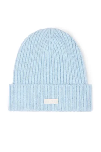 Gorro de punto acanalado en azul claro