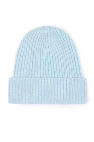 Gorro de punto acanalado en azul claro