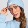 Gorro de punto acanalado en azul claro