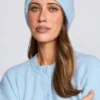Gorro de punto acanalado en azul claro