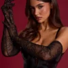 Guantes de encaje Poe en negro