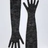 Guantes de encaje Poe en negro