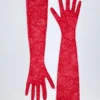 Guantes de encaje Poe en rojo fuego