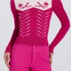 Jersey ajustado de manga larga en rosa magenta