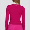 Jersey ajustado de manga larga en rosa magenta