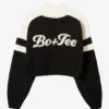 Jersey corto de punto con logo en negro
