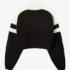 Jersey corto de punto con logo en negro