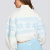 Jersey corto de punto jacquard en color marfil
